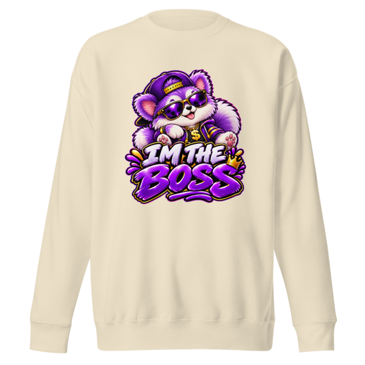"I'm the Boss" Purple Puppy Premium Sweatshirt