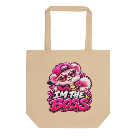 "I'm the Boss" Pink Puppy Tote Bag