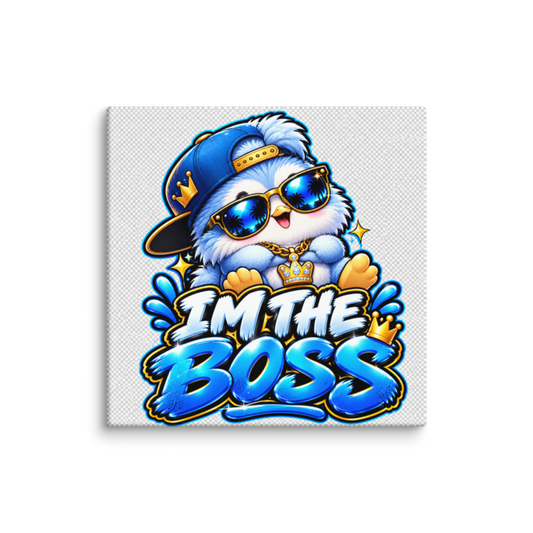 "I'm the Boss" Penguin Canvas Wall Print