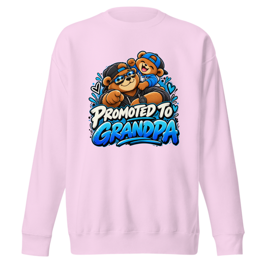 "Promoted to Grandpa" Bear Premium Sweatshirt — Lavender