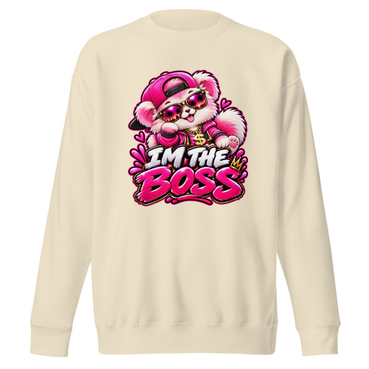 "I'm the Boss" Pink Puppy Premium Sweatshirt
