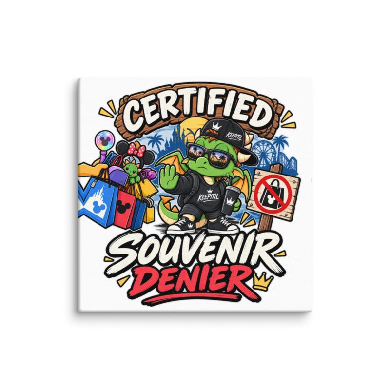 "Certified Souvenir Denier" Dragon Dad Canvas Wall Print