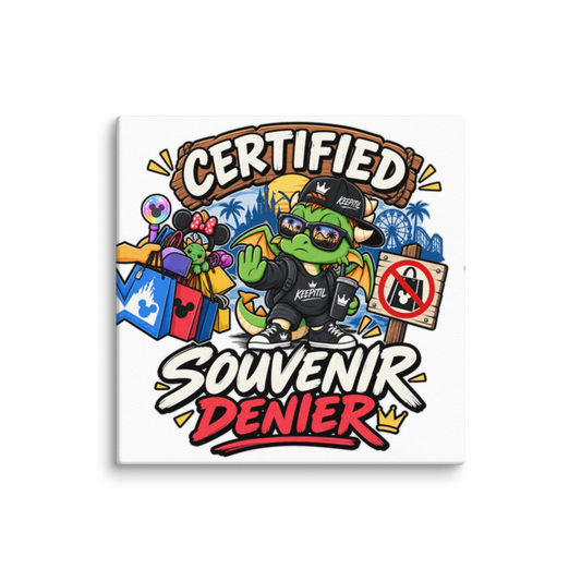 "Certified Souvenir Denier" Dragon Dad Canvas Wall Print