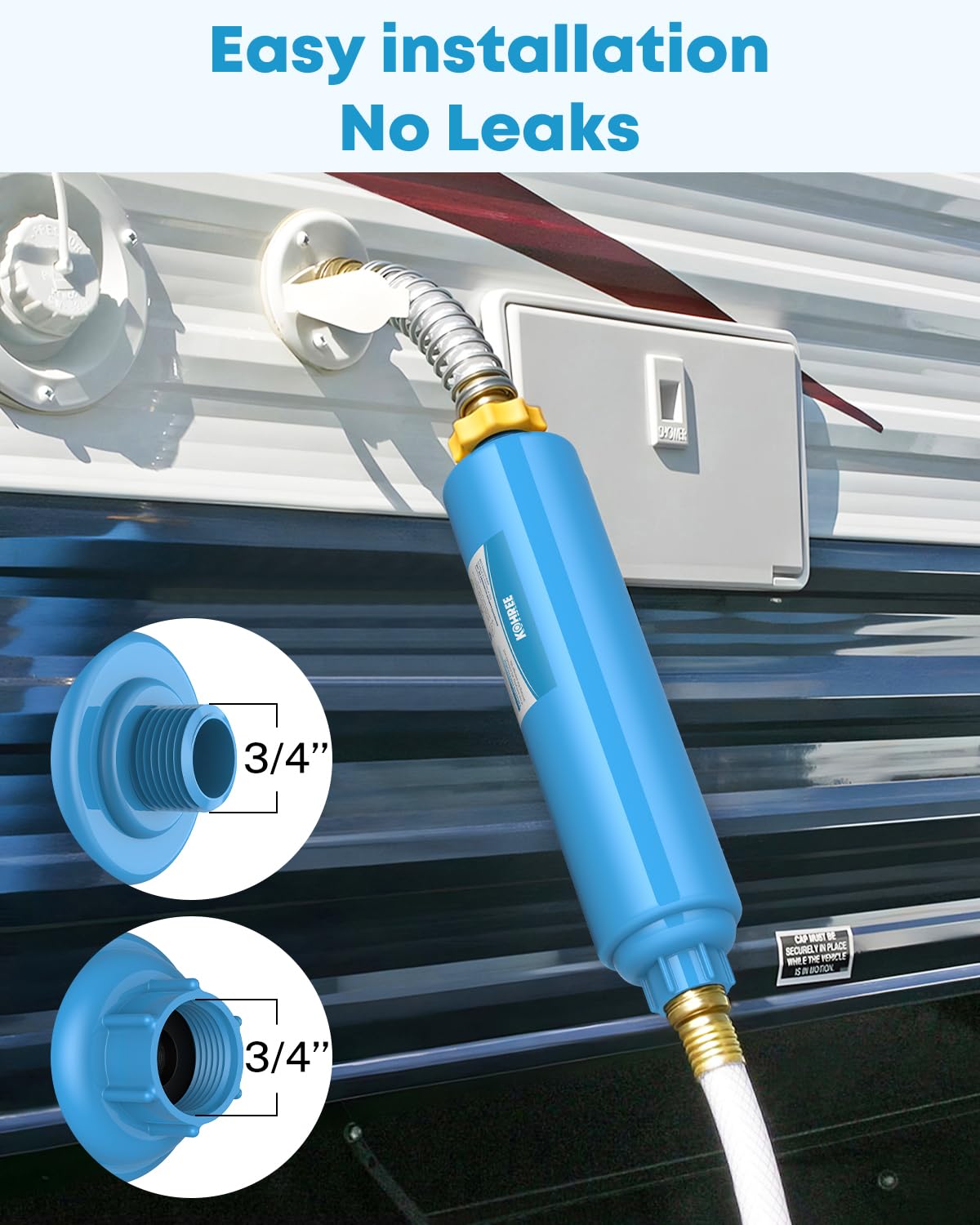 Kohree RV Inline Water Filter, NSF Certified, Camper Water Filter Reduces Chlorine, Bad Taste, Odor, RV Accessories Water Hose Filter for RV Campers, Marine, Gardening, Boats, Trailer, 4 Pack