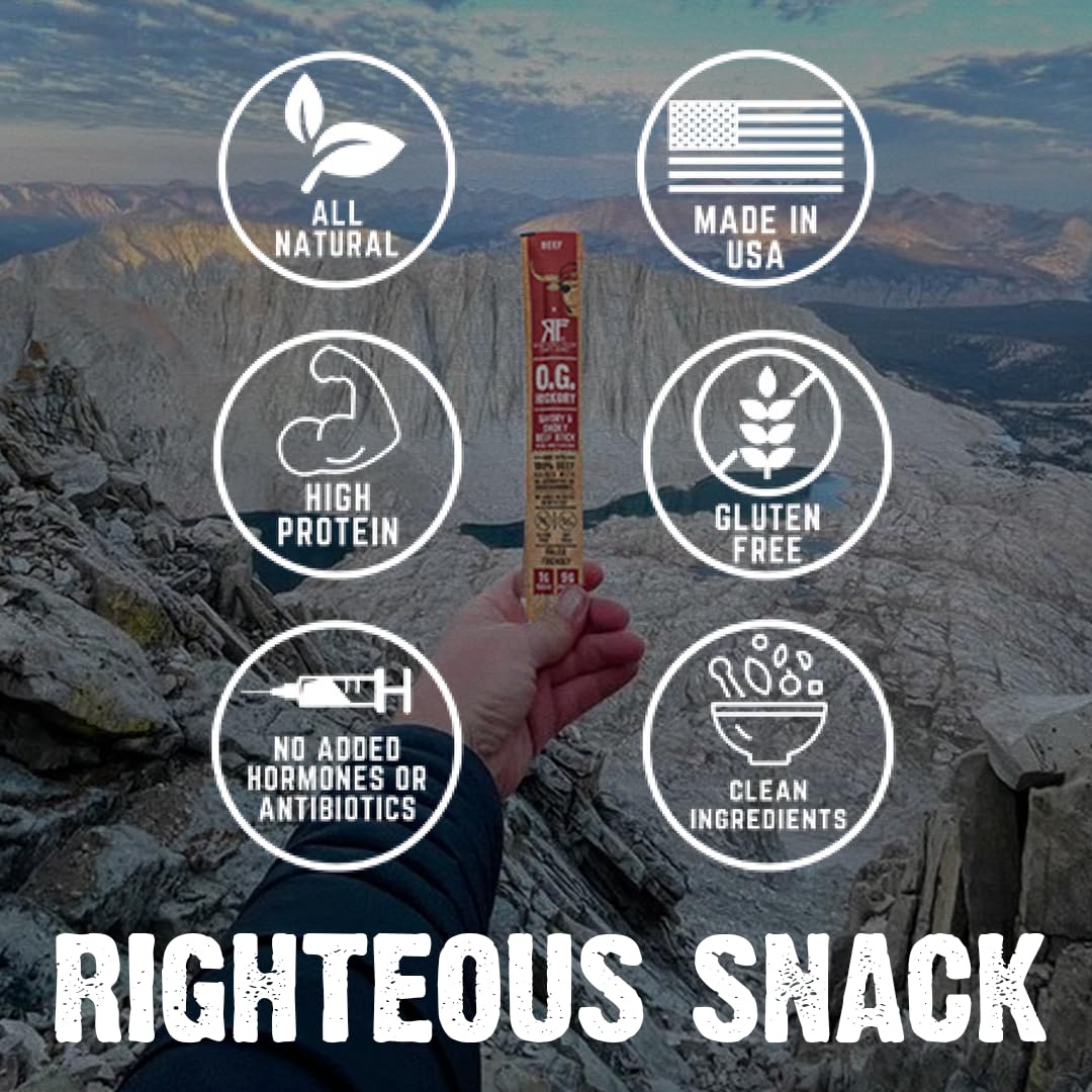 Righteous Felon Meat Sticks Variety Pack | Healthy Snack for Adults | Gluten Free & Keto Meat Sticks | Low Sugar & High Protein Meat Sticks | Turkey, Pork, Beef Sticks | Jerky Gifts for Men | 24 Pack
