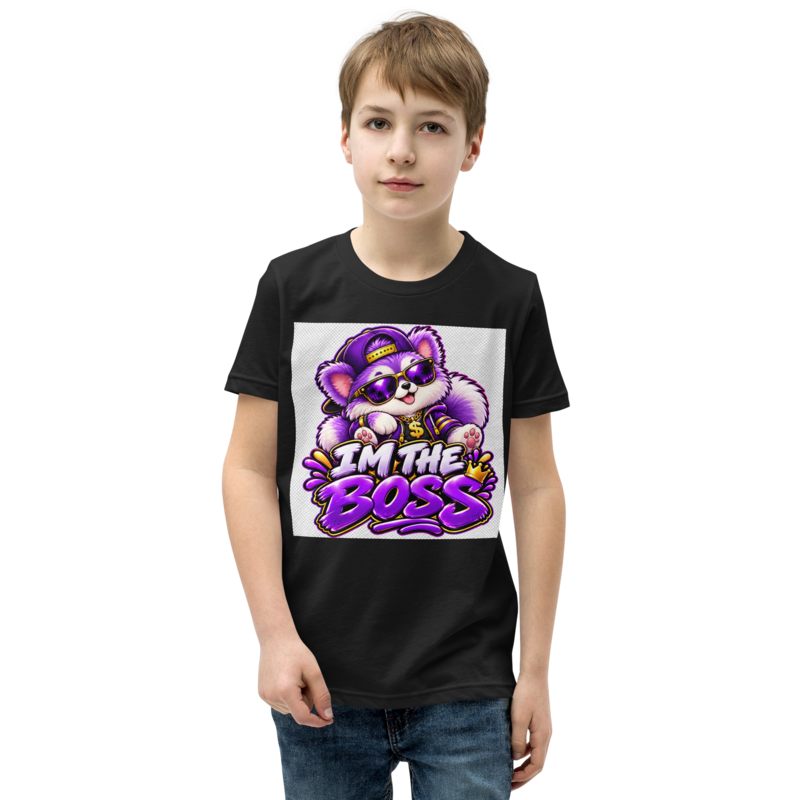 Purple Puppy Boss Kids T-Shirt