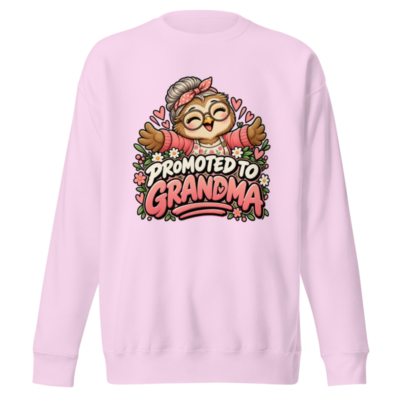 "Promoted to Grandma" Owl Premium Sweatshirt