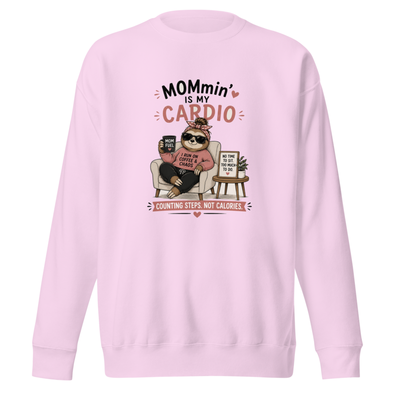Mommin' Is My Cardio — Counting Steps, Not Calories Premium Sweatshirt