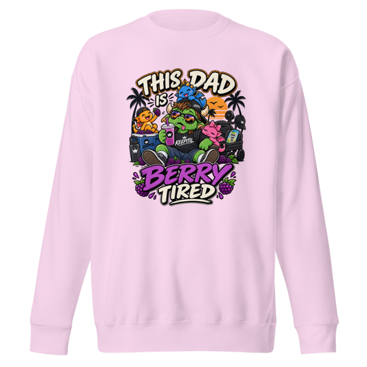 "This Dad Is Berry Tired" Dragon Dad Premium Sweatshirt — Lavender