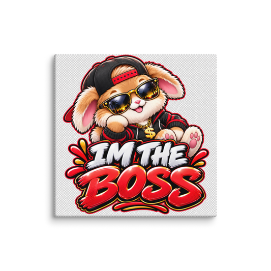 "I'm the Boss" Bunny Canvas Wall Print