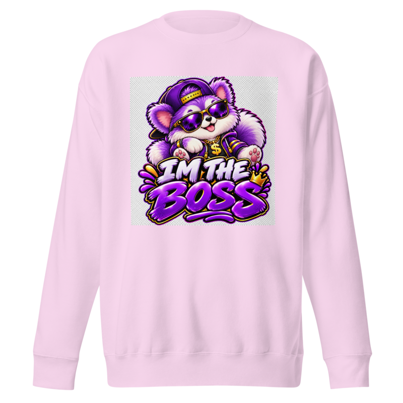 "I'm the Boss" Purple Puppy Premium Sweatshirt