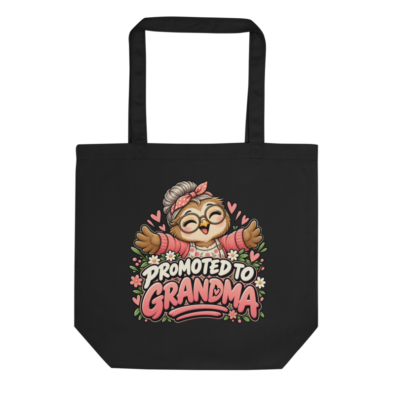 "Promoted to Grandma" Owl Tote Bag