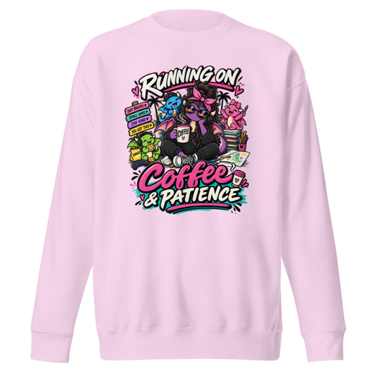 "Running on Coffee & Patience" Dragon Mom Premium Sweatshirt