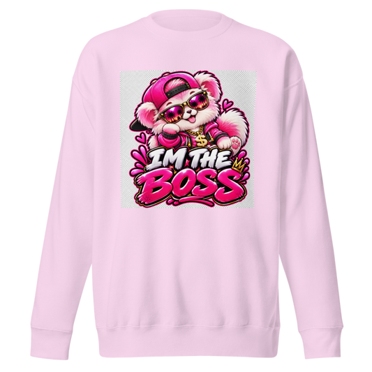 "I'm the Boss" Pink Puppy Premium Sweatshirt
