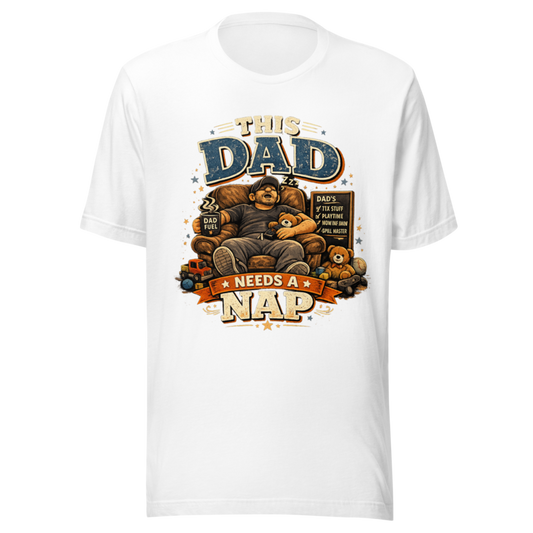 This Dad Needs a Nap — Grill Master T-Shirt — White