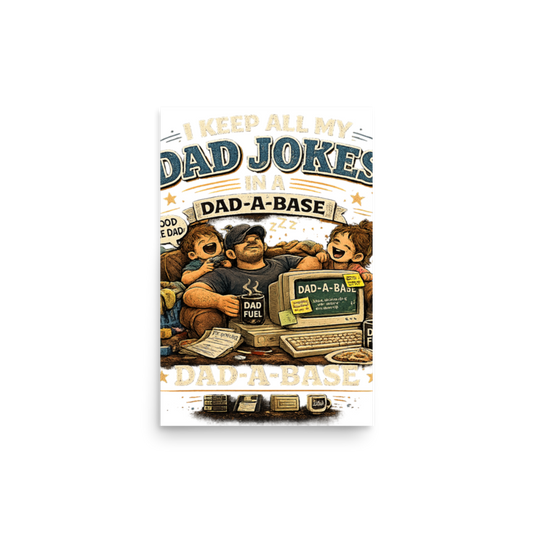 I Keep All My Dad Jokes in a Dad-a-Base Poster