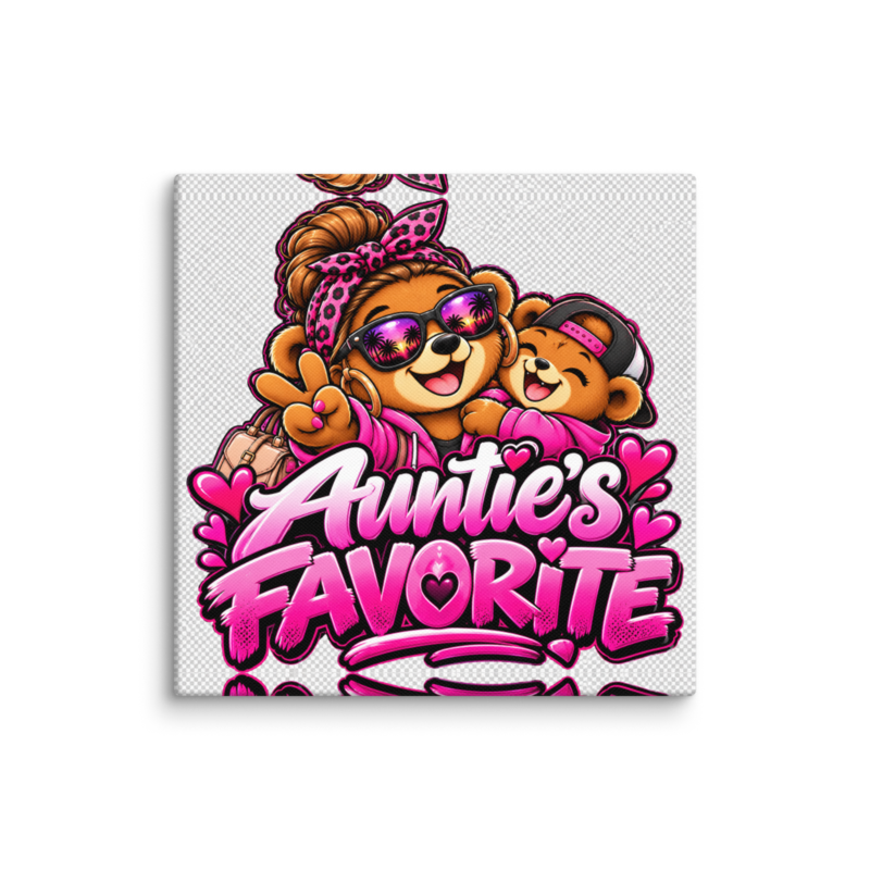 "Auntie's Favorite" Bear Duo Canvas Wall Print
