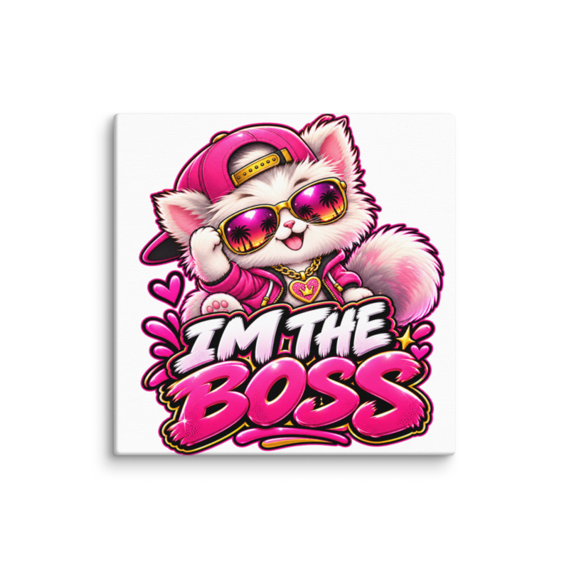 "I'm the Boss" Kitten Canvas Wall Print
