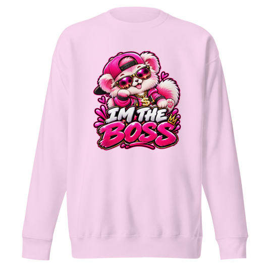 "I'm the Boss" Pink Puppy Premium Sweatshirt