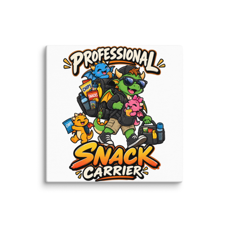 "Professional Snack Carrier" Dragon Dad Canvas Wall Print