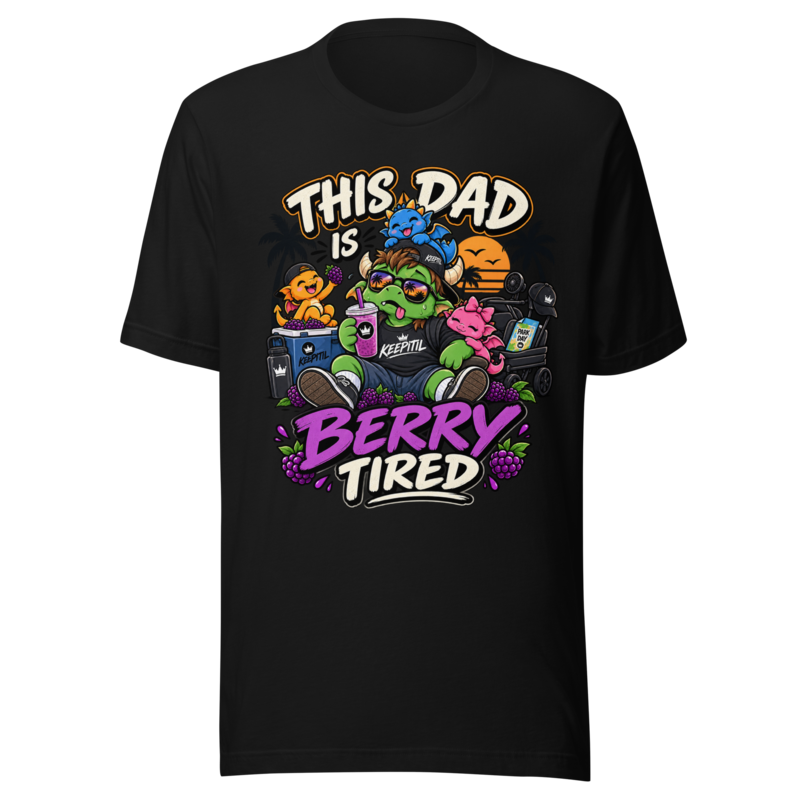 "This Dad Is Berry Tired" Dragon Dad T-Shirt
