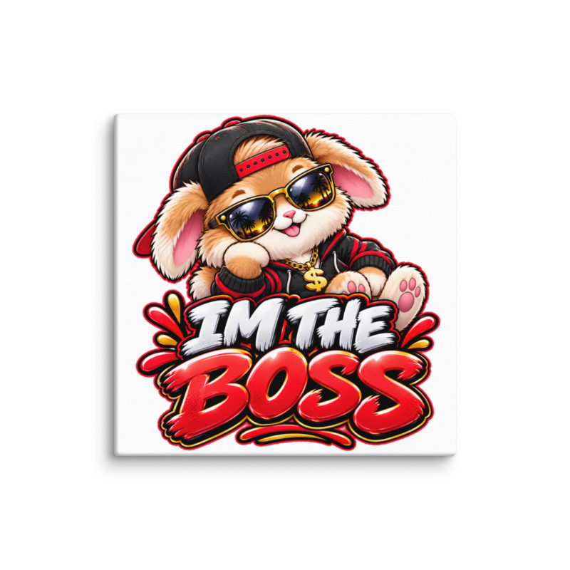 "I'm the Boss" Bunny Canvas Wall Print