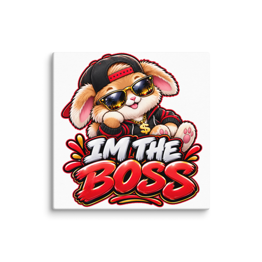 "I'm the Boss" Bunny Canvas Wall Print