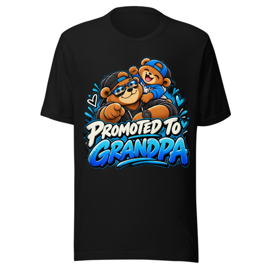 "Promoted to Grandpa" Bear T-Shirt — Black