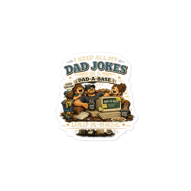 I Keep All My Dad Jokes in a Dad-a-Base Sticker