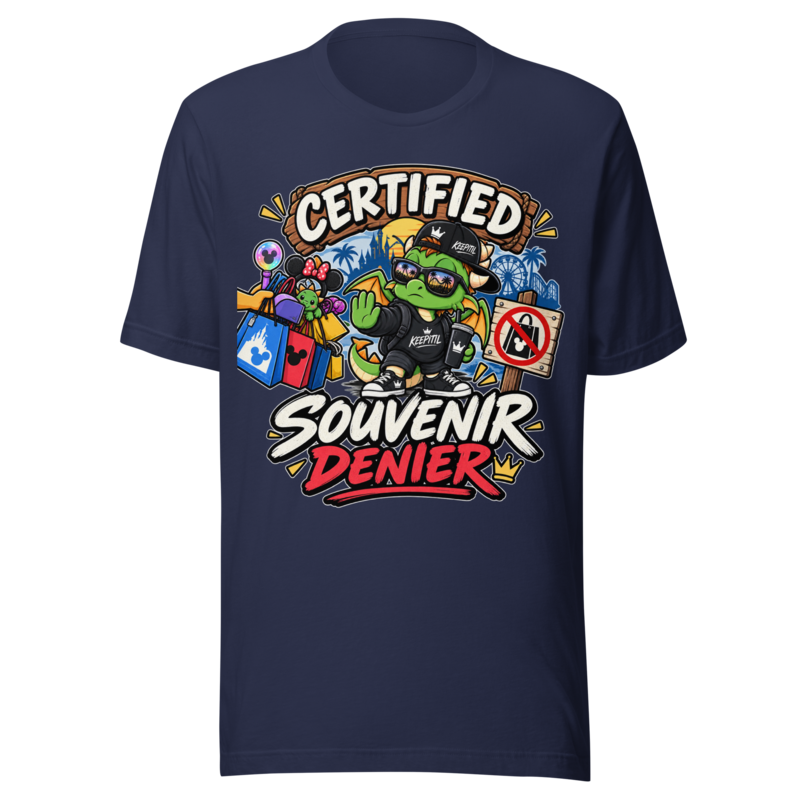 "Certified Souvenir Denier" Dragon Dad T-Shirt — Navy