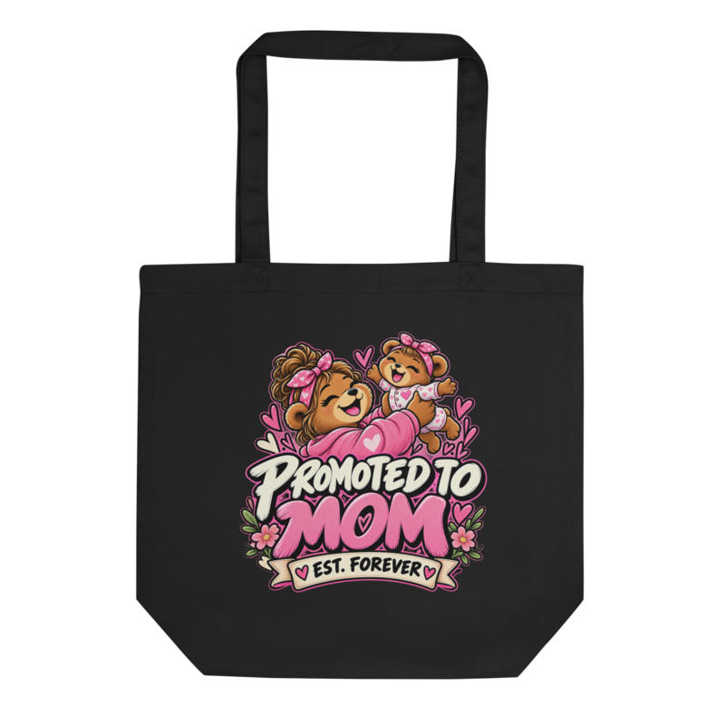 "Promoted to Mom" Bear Tote Bag