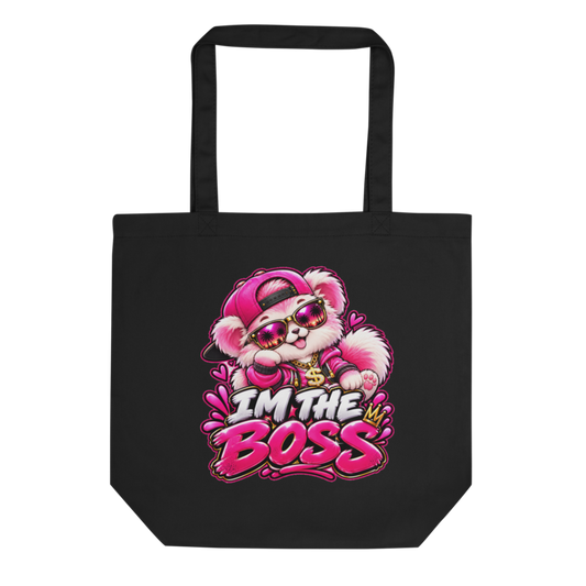"I'm the Boss" Pink Puppy Tote Bag