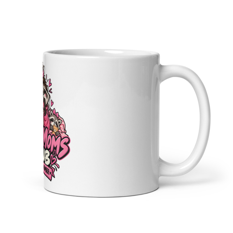 "Tired Moms Club" Raccoon Mug — 11 oz