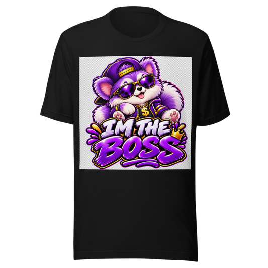"I'm the Boss" Purple Puppy T-Shirt