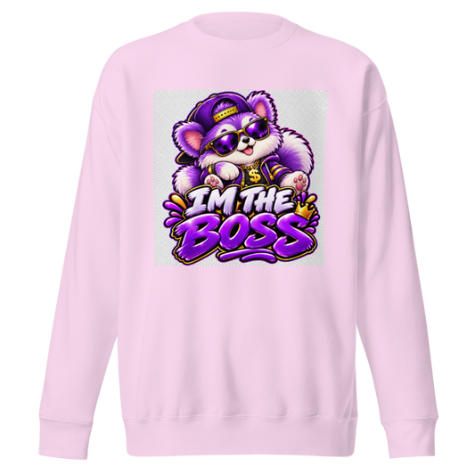 "I'm the Boss" Purple Puppy Premium Sweatshirt