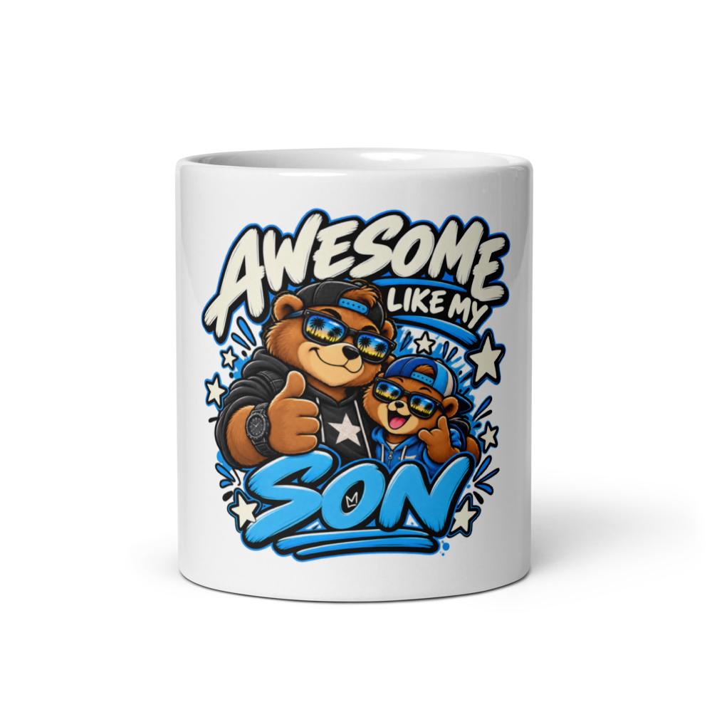 "Awesome Like My Son" Bear Mug — 11 oz front view