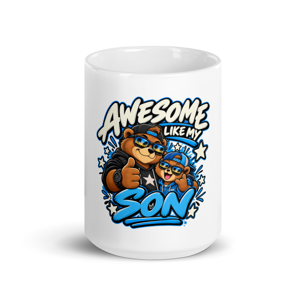 "Awesome Like My Son" Bear Mug — 15 oz front view